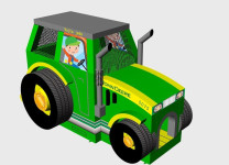 Nafukovací skluzavka trakotr John Deere - Půjčovna Skákací hrady SUZI
