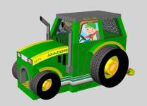 Nafukovací skluzavka trakotr John Deere - Půjčovna Skákací hrady SUZI