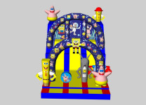 Nafukovací skluzavka Spongebob - Půjčovna Skákací hrady SUZI