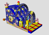 Nafukovací skluzavka Spongebob - Půjčovna Skákací hrady SUZI